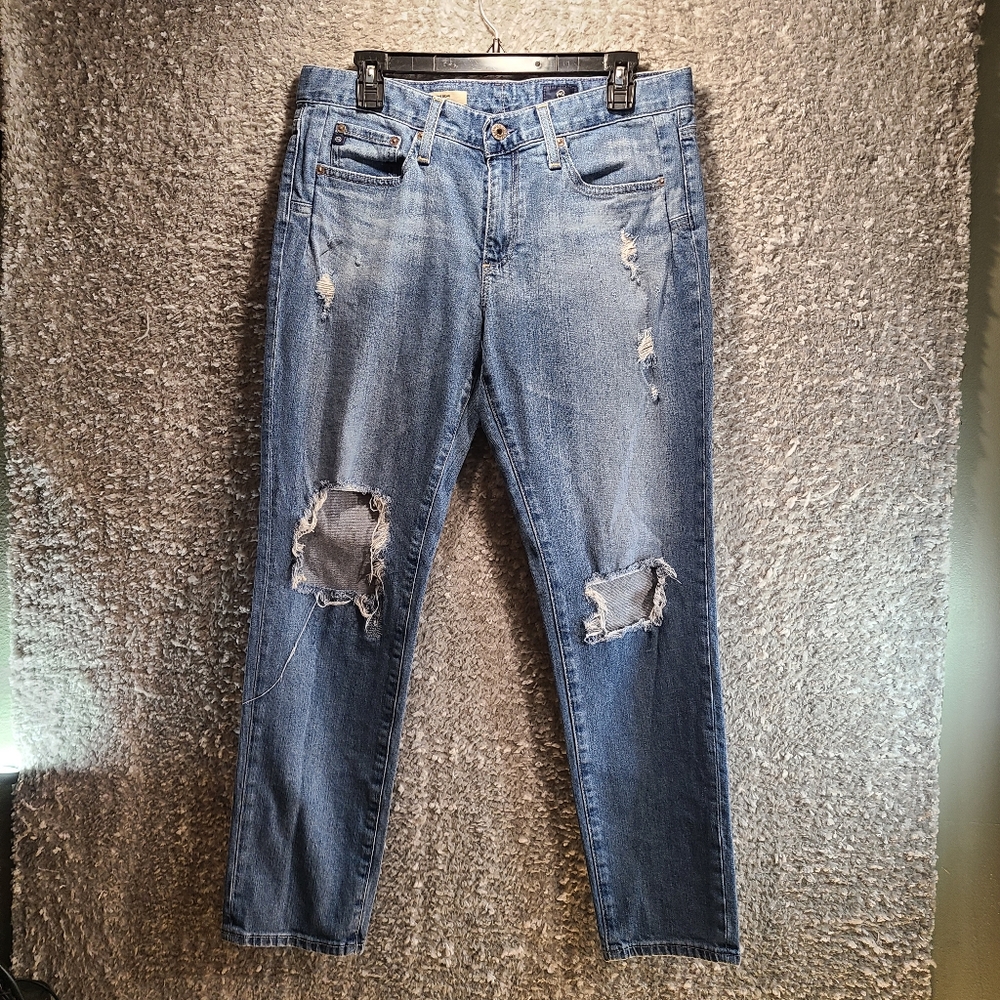 AG Adriano Goldschmied Jeans‎ Women 29R Blue The Beau Slouchy Skinny Distressed